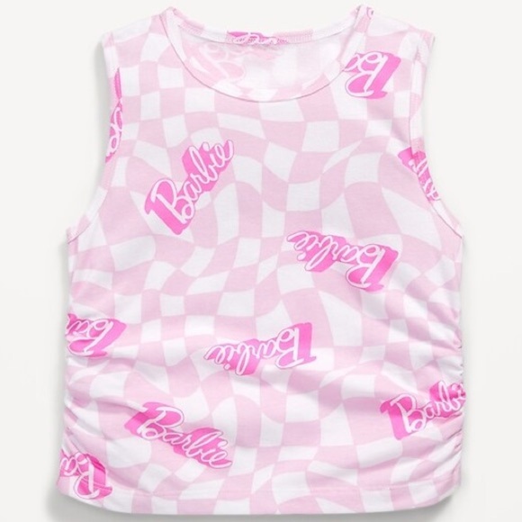 Old Navy Kids Pink Checkered Barbie Tank Top - Picture 1 of 5